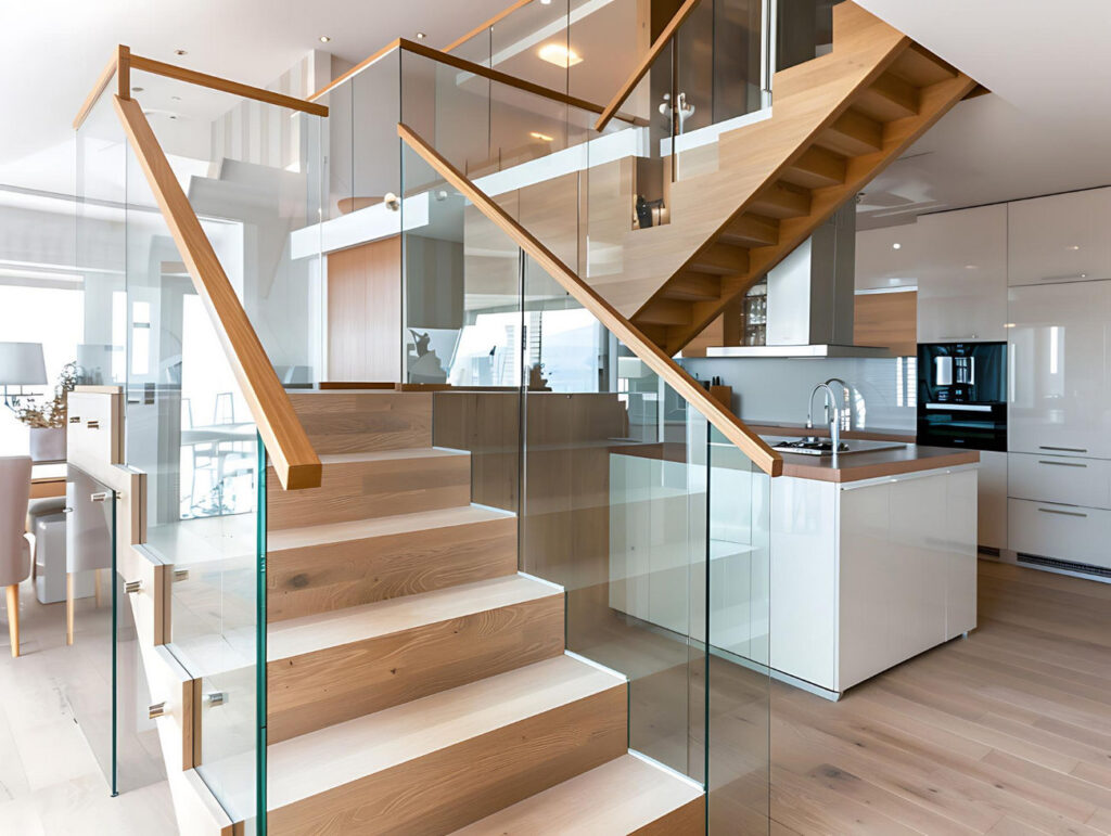 Szklane balustrady schodowe